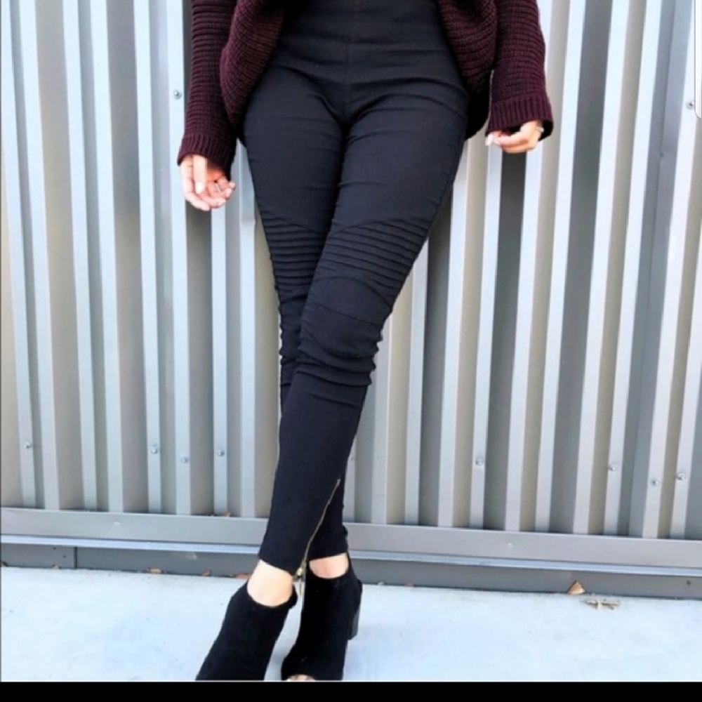 Black biker leggings